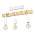 EGLO Townshend 3-osaline laevalgusti E27 3×60W valge/pruun puit