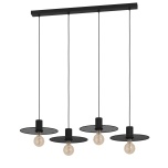 EGLO Ikeston 4-osaline rippvalgusti E27 4×40W must metallvõrk, 98cm