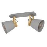 EGLO Twicken 2-osaline kohtvalgusti E27 2×40W hall/kuld 37×20,5cm